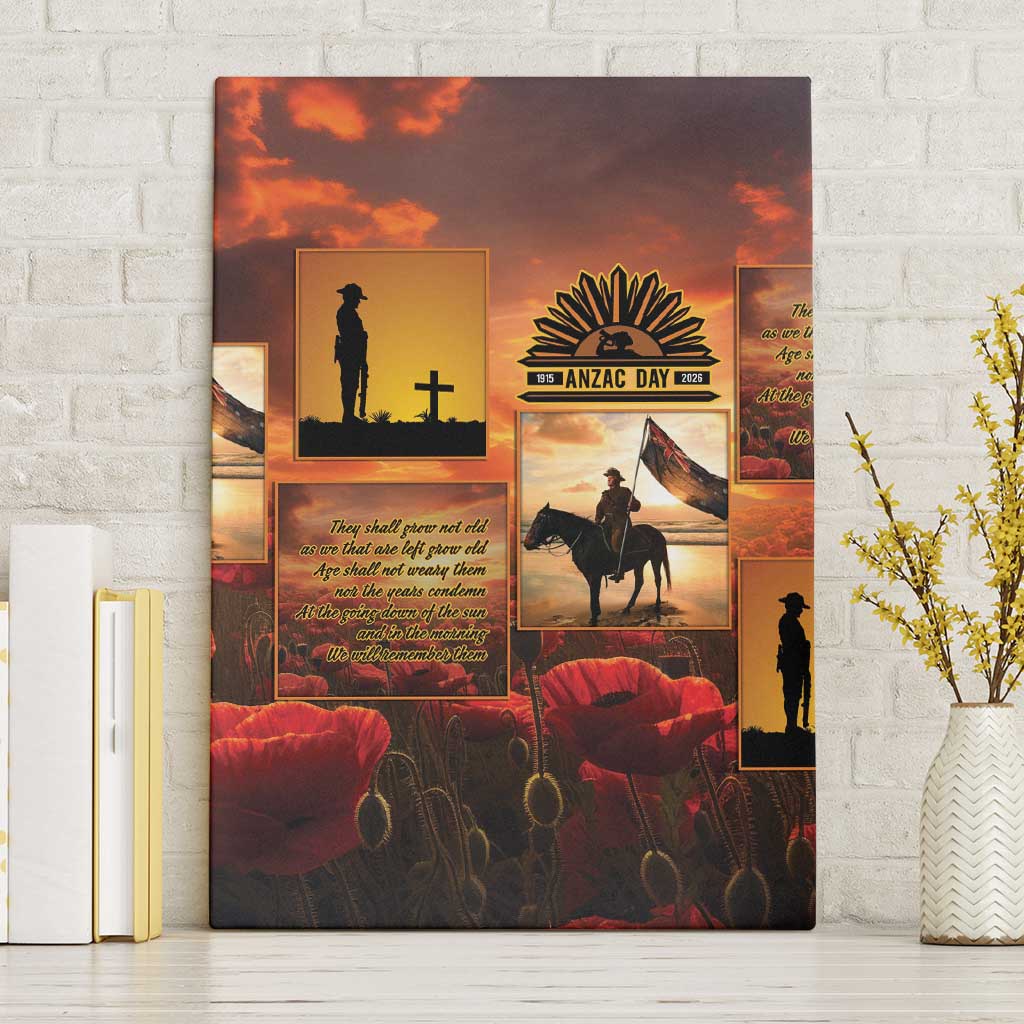 ANZAC Day Film Reel Lest We Forget Canvas Wall Art Australia NZ Memorial LT9 Without Frame Red - Polynesian Pride
