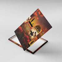 ANZAC Day Film Reel Lest We Forget Canvas Wall Art Australia NZ Memorial LT9 With Frame Red - Polynesian Pride