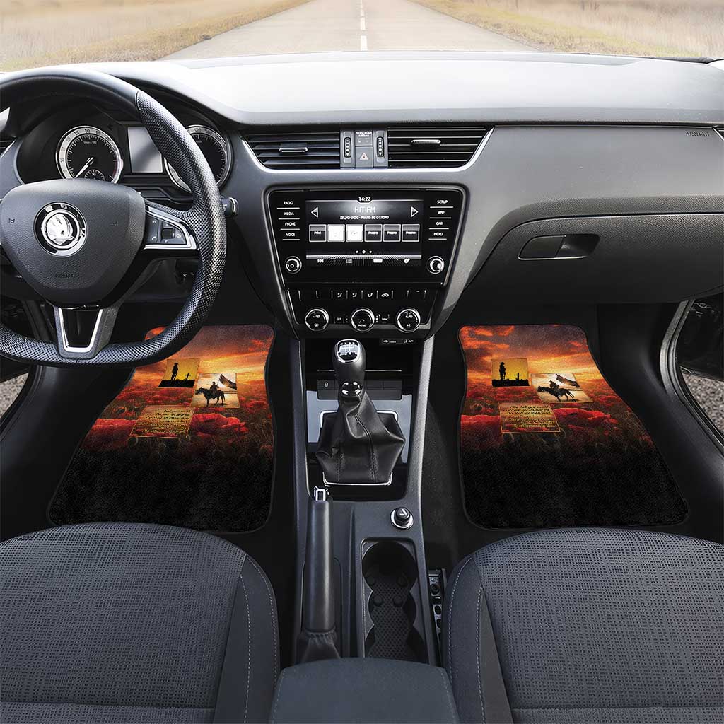 ANZAC Day Film Reel Lest We Forget Car Mats Australia NZ Memorial LT9 Set 2pcs - Front Red - Polynesian Pride