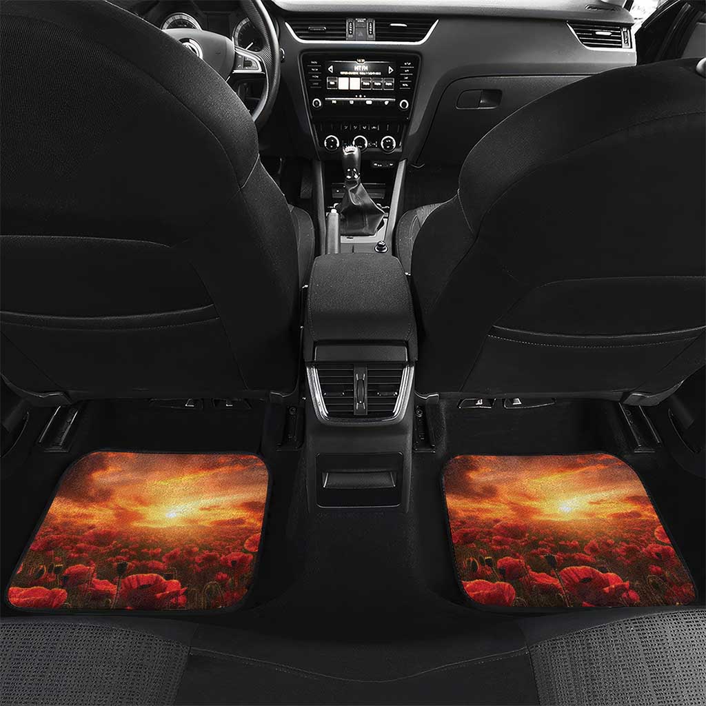 ANZAC Day Film Reel Lest We Forget Car Mats Australia NZ Memorial LT9 Set 2pcs - Back Red - Polynesian Pride