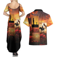 ANZAC Day Film Reel Lest We Forget Couples Matching Summer Maxi Dress and Hawaiian Shirt Australia NZ Memorial