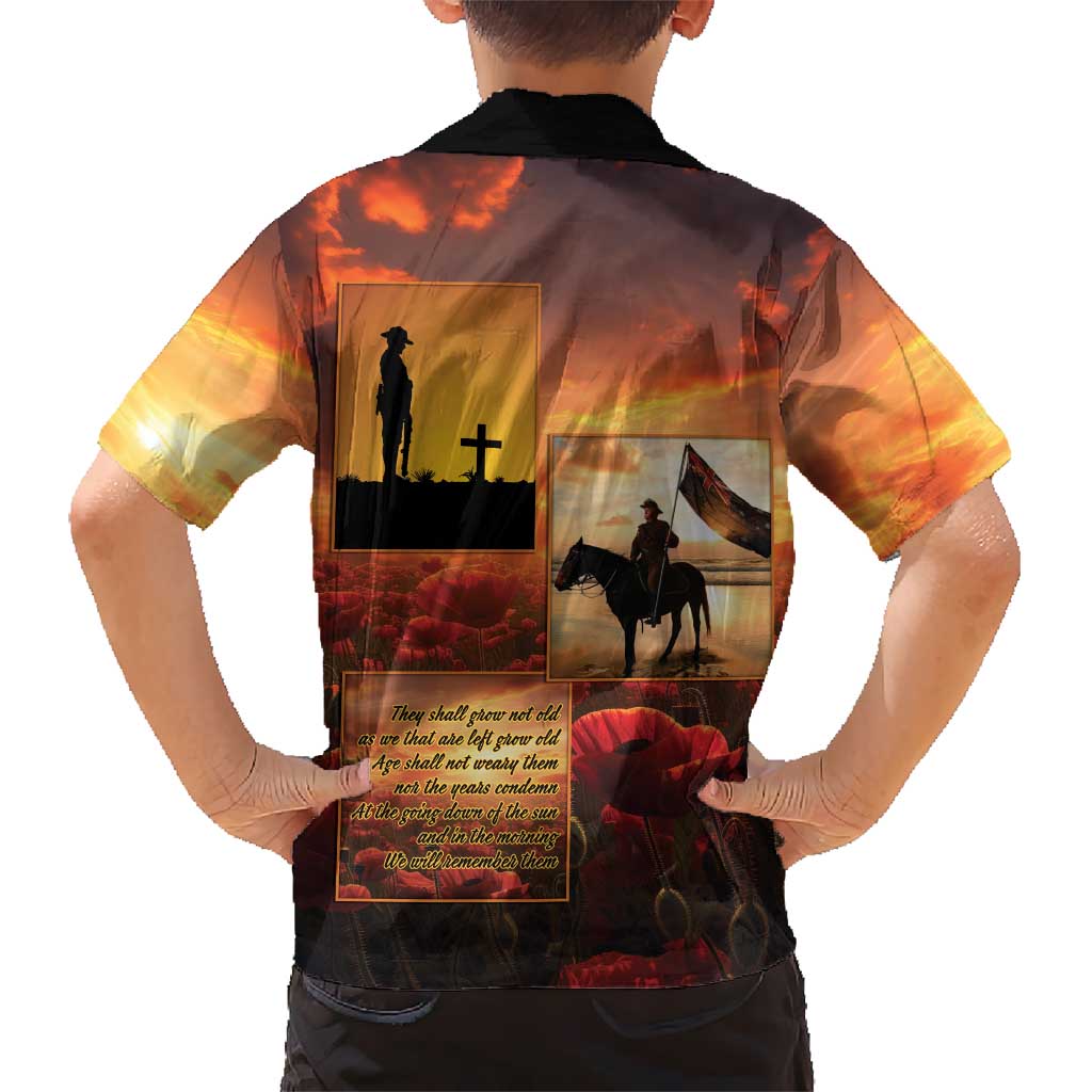 ANZAC Day Film Reel Lest We Forget Family Matching Puletasi and Hawaiian Shirt Australia NZ Memorial LT9 - Polynesian Pride