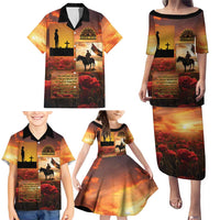 ANZAC Day Film Reel Lest We Forget Family Matching Puletasi and Hawaiian Shirt Australia NZ Memorial LT9 - Polynesian Pride