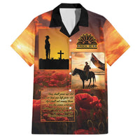 ANZAC Day Film Reel Lest We Forget Family Matching Puletasi and Hawaiian Shirt Australia NZ Memorial LT9 Dad's Shirt - Short Sleeve Red - Polynesian Pride