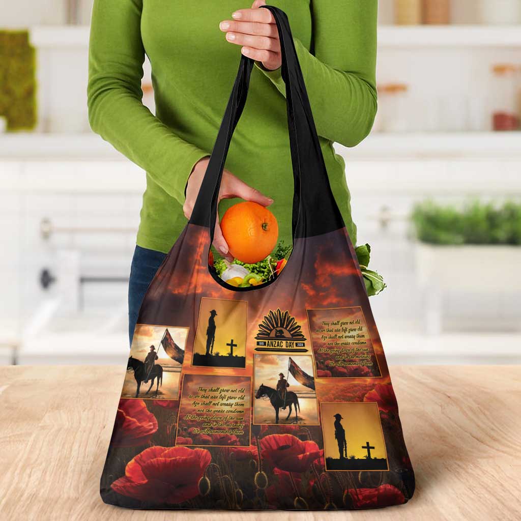 ANZAC Day Film Reel Lest We Forget Grocery Bag Australia NZ Memorial