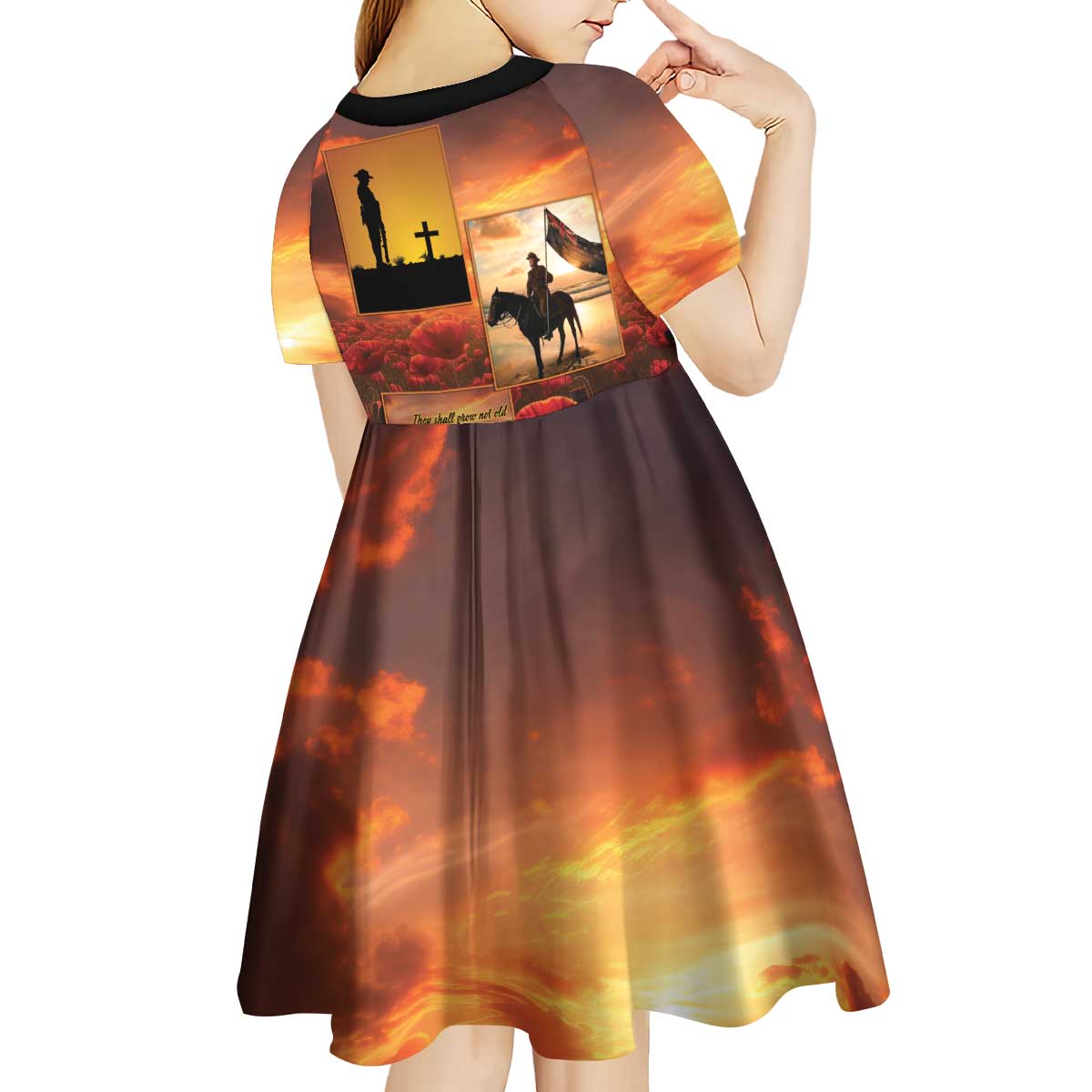 ANZAC Day Film Reel Lest We Forget Kid Short Sleeve Dress Australia NZ Memorial LT9 - Polynesian Pride