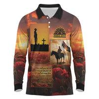 ANZAC Day Film Reel Lest We Forget Long Sleeve Polo Shirt Australia NZ Memorial LT9 Red - Polynesian Pride