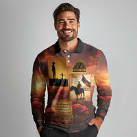 ANZAC Day Film Reel Lest We Forget Long Sleeve Polo Shirt Australia NZ Memorial LT9 - Polynesian Pride