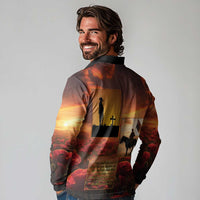 ANZAC Day Film Reel Lest We Forget Long Sleeve Polo Shirt Australia NZ Memorial LT9 - Polynesian Pride