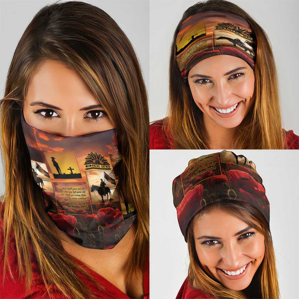 ANZAC Day Film Reel Lest We Forget Neck Gaiter Australia NZ Memorial