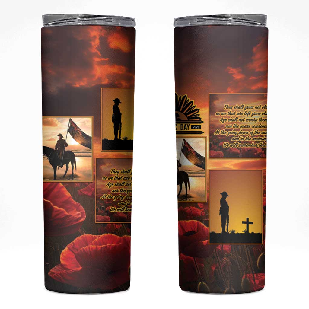 ANZAC Day Film Reel Lest We Forget Skinny Tumbler Australia NZ Memorial