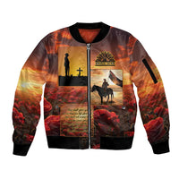 ANZAC Day Film Reel Lest We Forget Sleeve Zip Bomber Jacket Australia NZ Memorial LT9 Unisex Red - Polynesian Pride