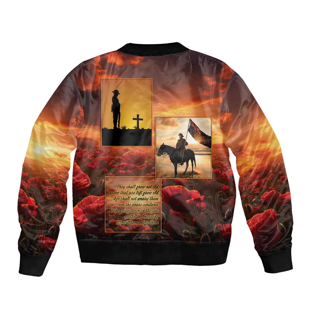 ANZAC Day Film Reel Lest We Forget Sleeve Zip Bomber Jacket Australia NZ Memorial LT9 - Polynesian Pride