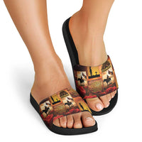 ANZAC Day Film Reel Lest We Forget Slide Sandals Australia NZ Memorial LT9 - Polynesian Pride