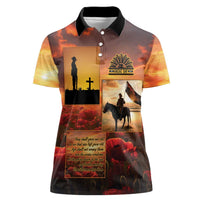 ANZAC Day Film Reel Lest We Forget Women Polo Shirt Australia NZ Memorial