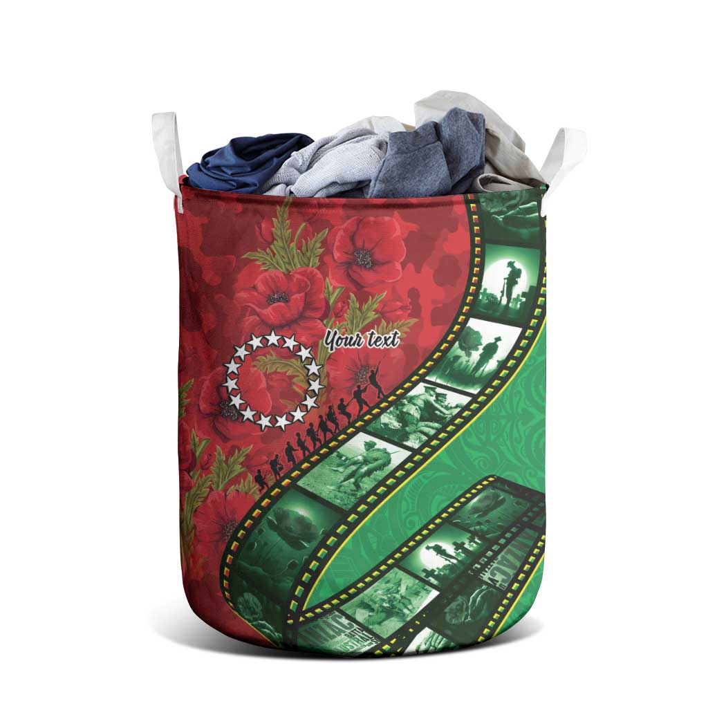 Personalised Cook Islands ANZAC 1915-2026 Filmstrip Laundry Basket Lest We Forget 25 April