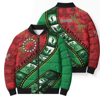 Personalised Cook Islands ANZAC 1915-2026 Filmstrip Bomber Puffer Jacket Lest We Forget 25 April