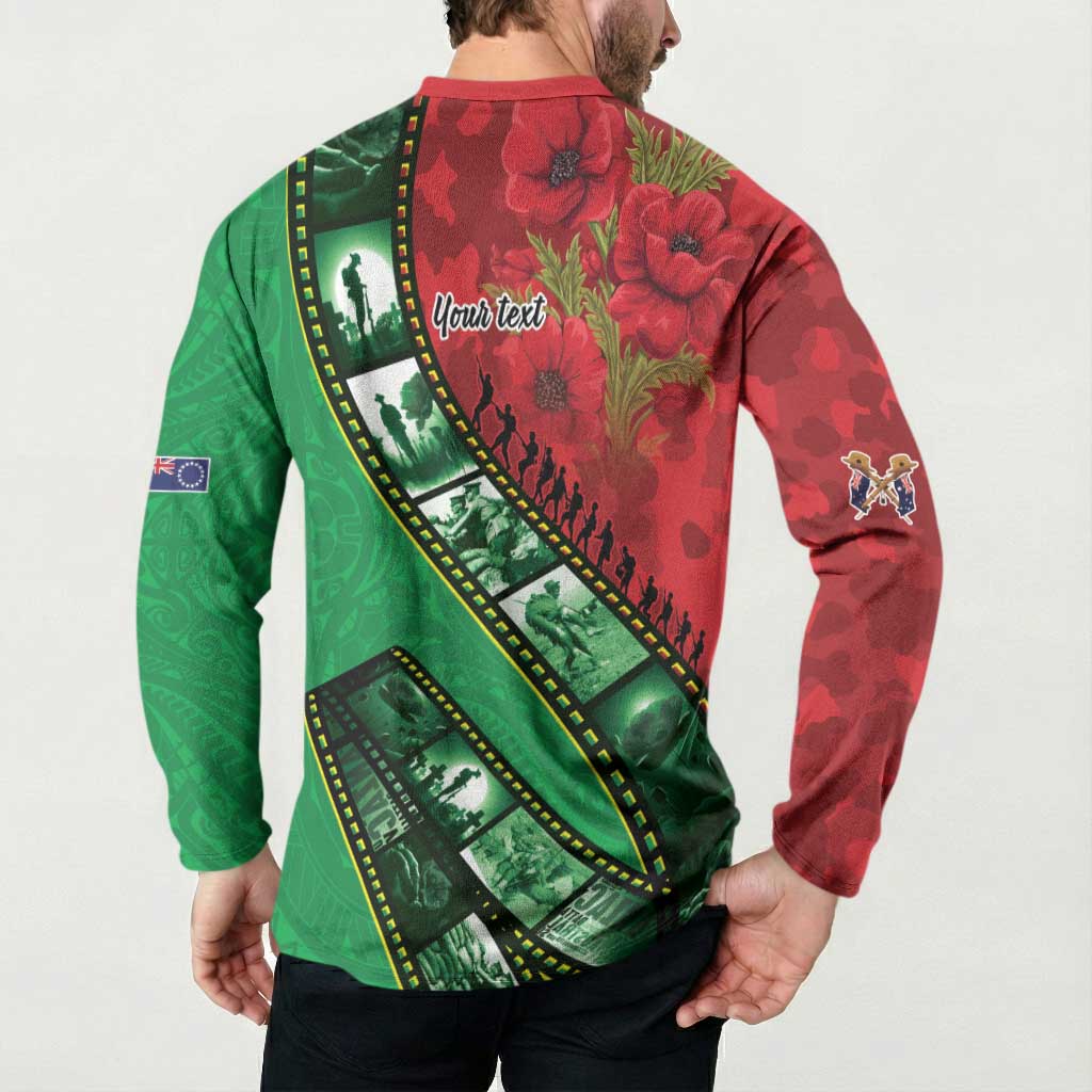 Personalised Cook Islands ANZAC 1915-2026 Filmstrip Button Sweatshirt Lest We Forget 25 April