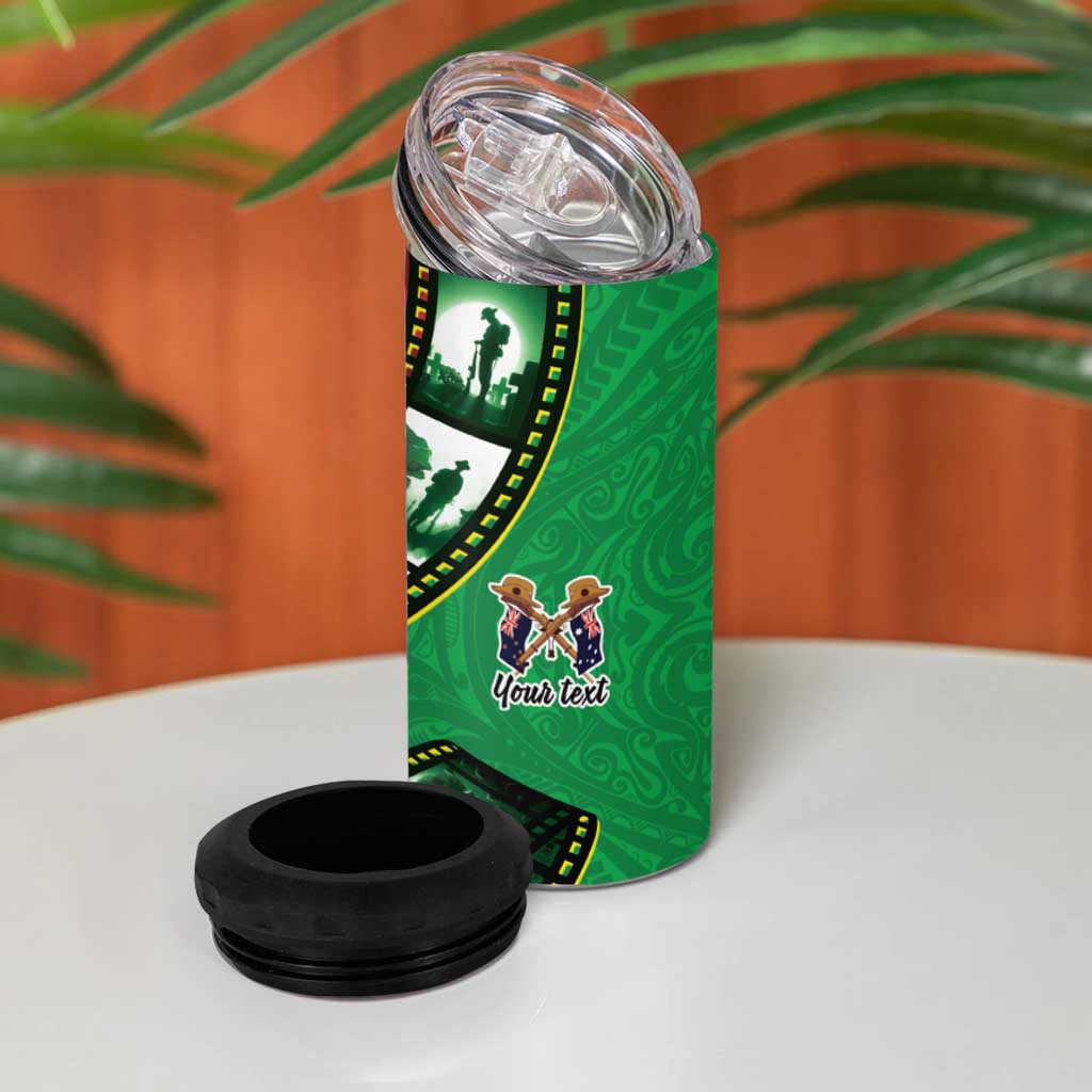 Personalised Cook Islands ANZAC 1915-2026 Filmstrip 4 in 1 Can Cooler Tumbler Lest We Forget 25 April