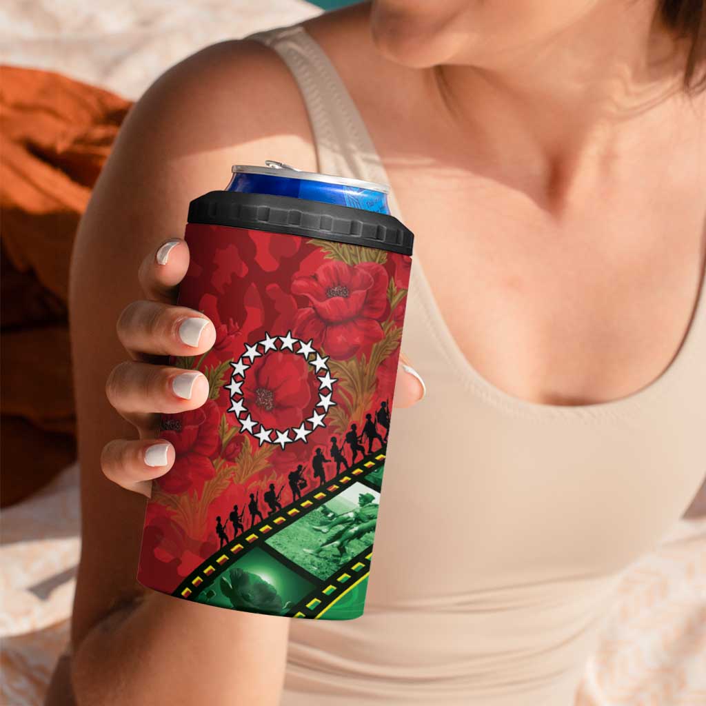 Personalised Cook Islands ANZAC 1915-2026 Filmstrip 4 in 1 Can Cooler Tumbler Lest We Forget 25 April