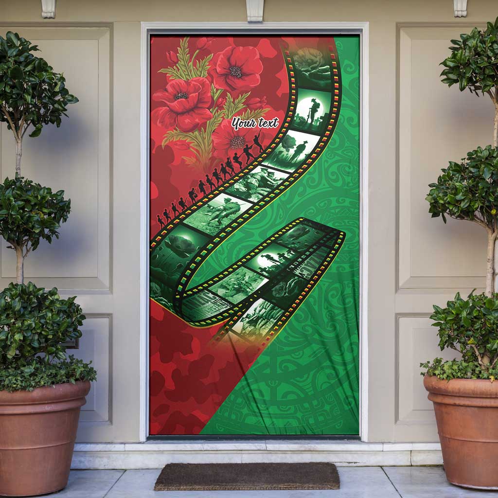 Personalised Cook Islands ANZAC 1915-2026 Filmstrip Door Cover Lest We Forget 25 April LT9 Green - Polynesian Pride