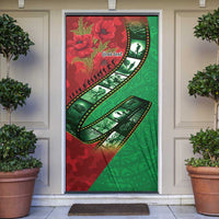 Personalised Cook Islands ANZAC 1915-2026 Filmstrip Door Cover Lest We Forget 25 April LT9 Green - Polynesian Pride
