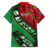 Personalised Cook Islands ANZAC 1915-2026 Filmstrip Family Matching Off Shoulder Short Dress and Hawaiian Shirt Lest We Forget 25 April LT9 - Polynesian Pride