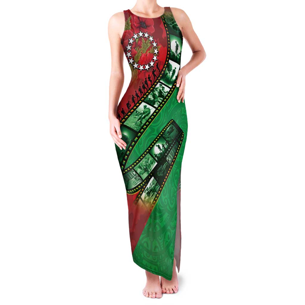 Personalised Cook Islands ANZAC 1915-2026 Filmstrip Family Matching Tank Maxi Dress and Hawaiian Shirt Lest We Forget 25 April