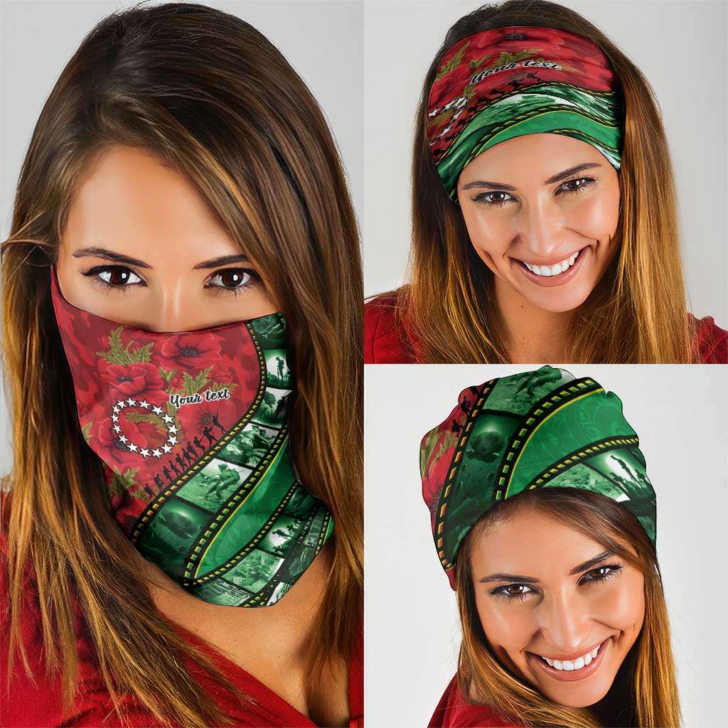 Personalised Cook Islands ANZAC 1915-2026 Filmstrip Neck Gaiter Lest We Forget 25 April