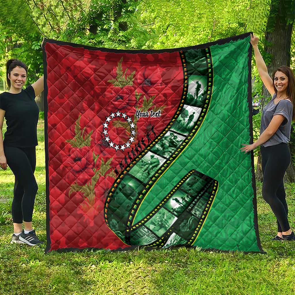 Personalised Cook Islands ANZAC 1915-2026 Filmstrip Quilt Lest We Forget 25 April