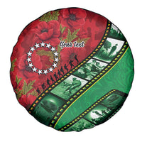 Personalised Cook Islands ANZAC 1915-2026 Filmstrip Spare Tire Cover Lest We Forget 25 April