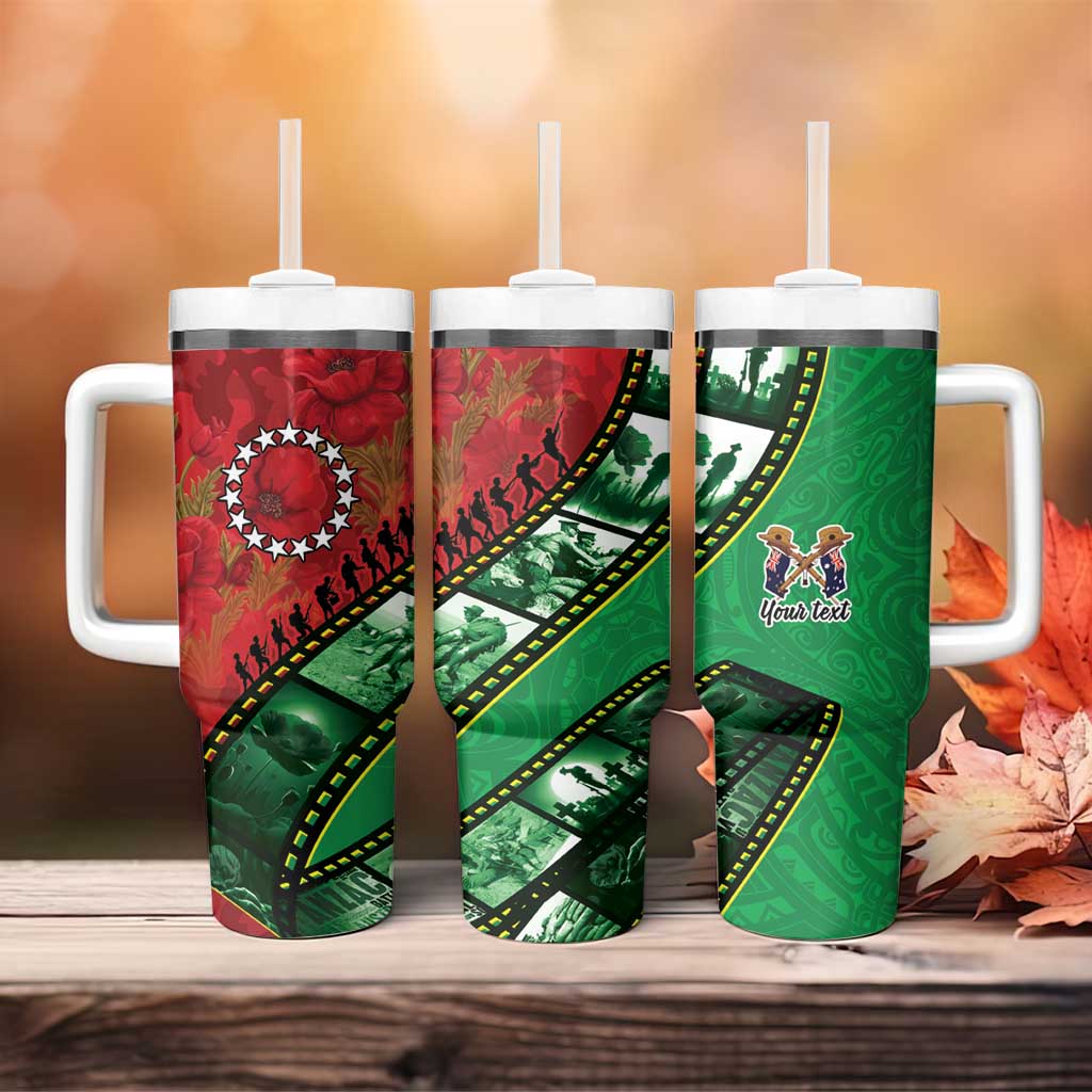 Personalised Cook Islands ANZAC 1915-2026 Filmstrip Tumbler With Handle Lest We Forget 25 April LT9 - Polynesian Pride
