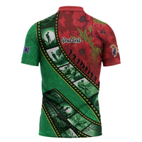 Personalised Cook Islands ANZAC 1915-2026 Filmstrip Zipper Polo Shirt Lest We Forget 25 April