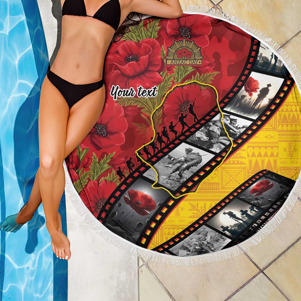 Personalised Niue ANZAC 1915-2026 Filmstrip Beach Blanket Lest We Forget 25 April