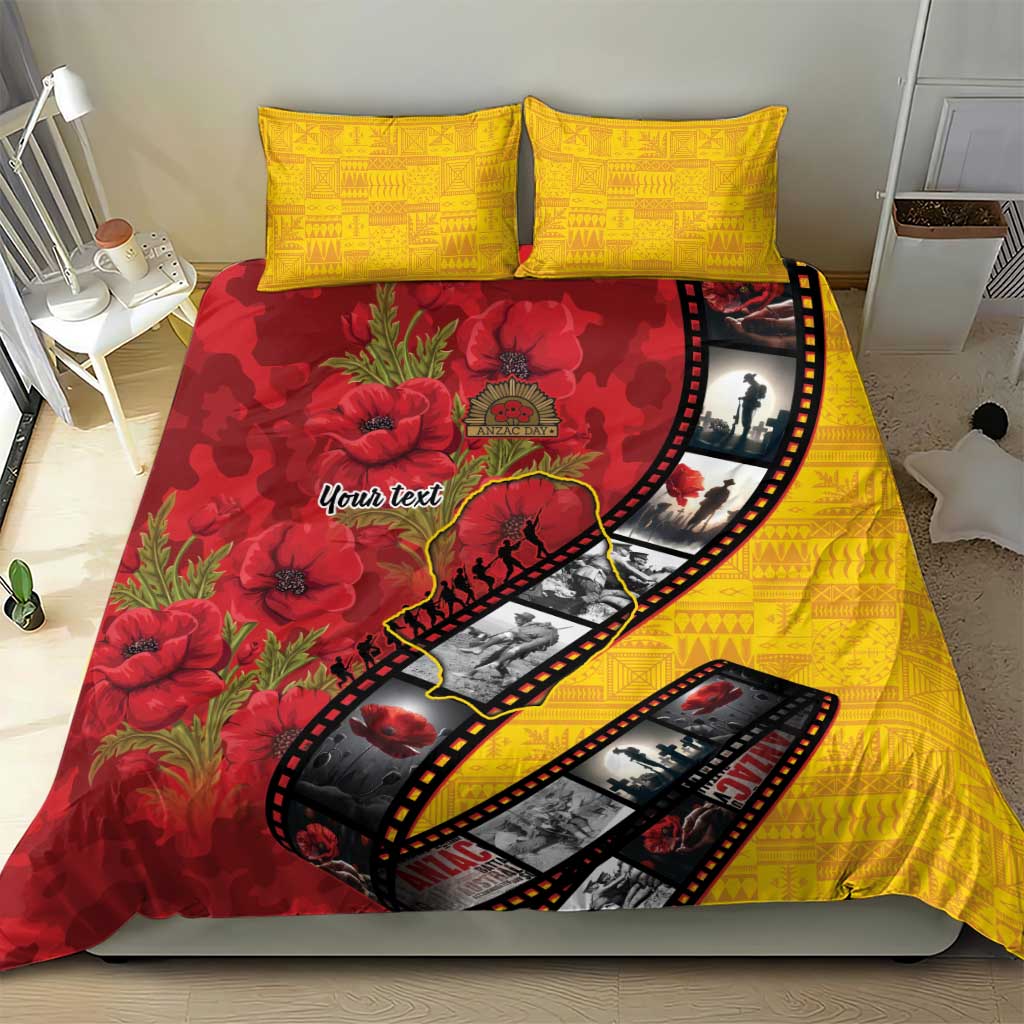 Personalised Niue ANZAC 1915-2026 Filmstrip Bedding Set Lest We Forget 25 April LT9 - Polynesian Pride