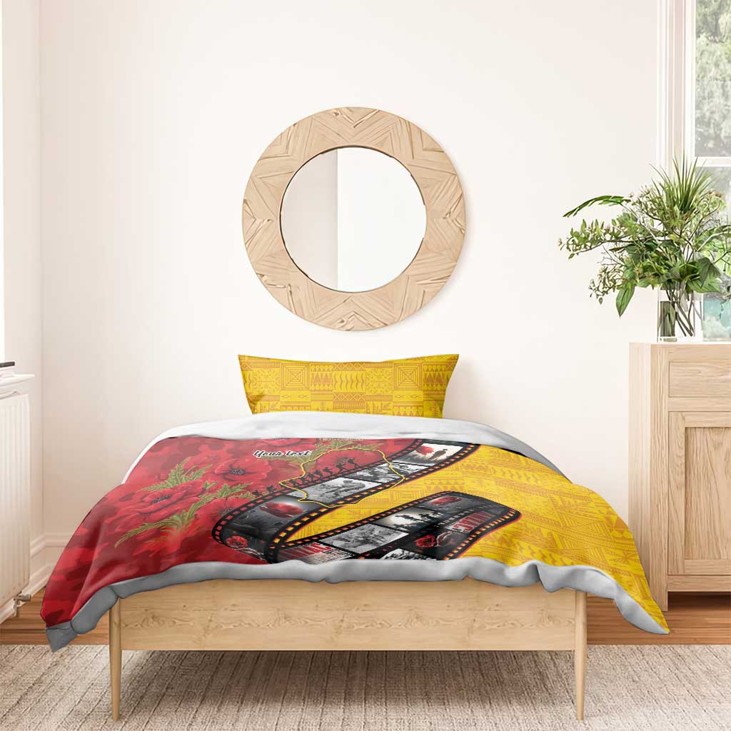 Personalised Niue ANZAC 1915-2026 Filmstrip Bedding Set Lest We Forget 25 April LT9 - Polynesian Pride