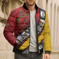 Personalised Niue ANZAC 1915-2026 Filmstrip Bomber Puffer Jacket Lest We Forget 25 April