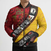 Personalised Niue ANZAC 1915-2026 Filmstrip Bomber Puffer Jacket Lest We Forget 25 April