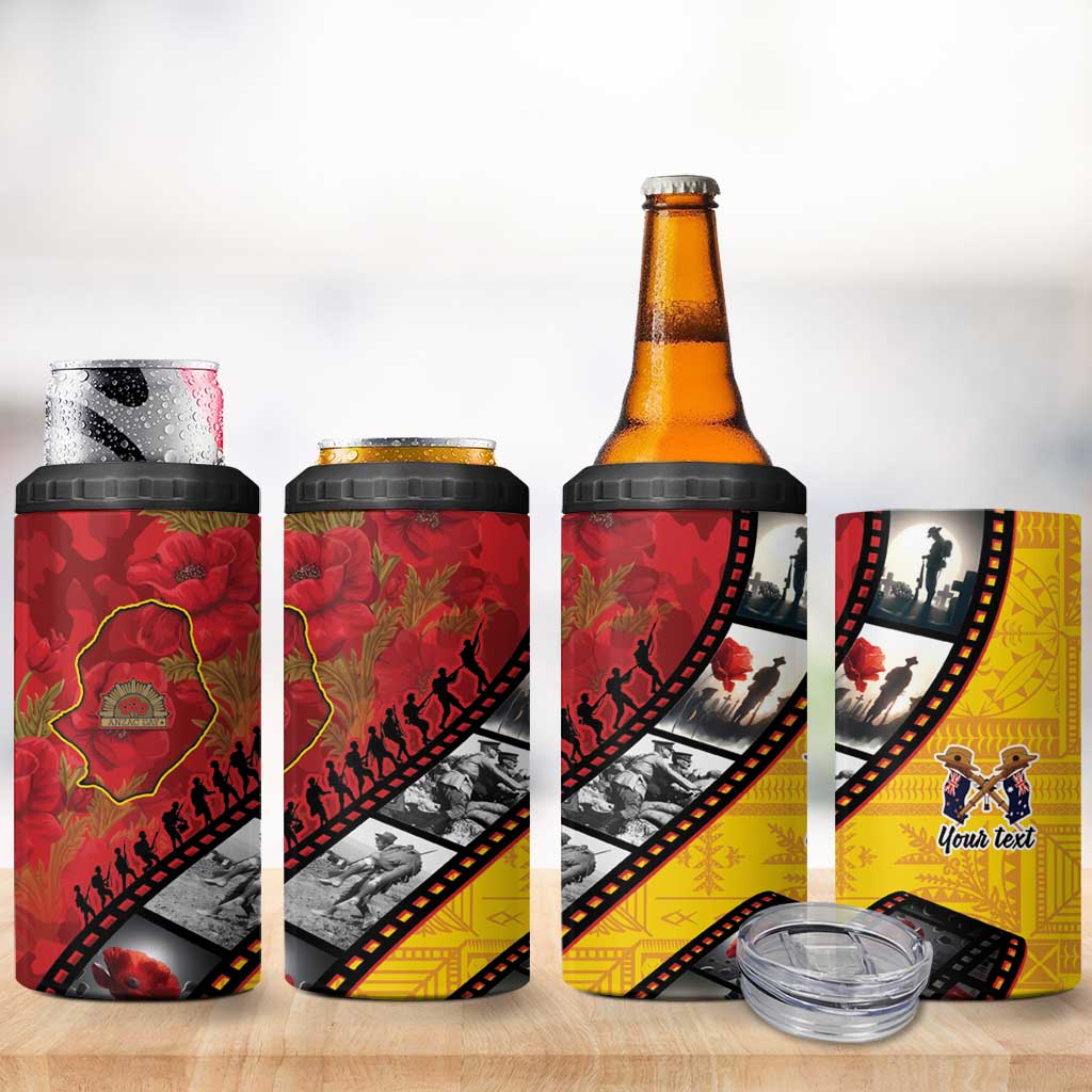 Personalised Niue ANZAC 1915-2026 Filmstrip 4 in 1 Can Cooler Tumbler Lest We Forget 25 April