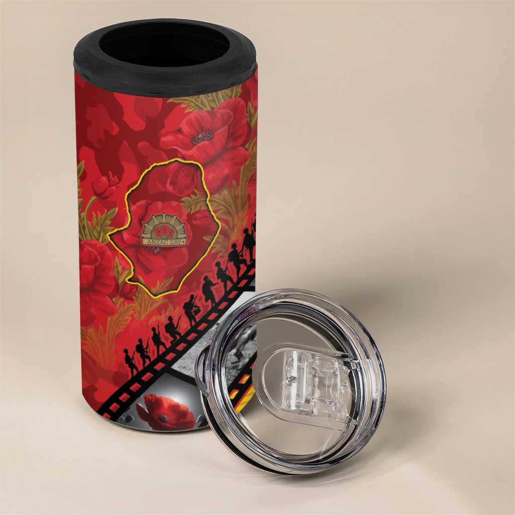 Personalised Niue ANZAC 1915-2026 Filmstrip 4 in 1 Can Cooler Tumbler Lest We Forget 25 April