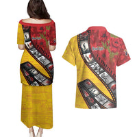 Personalised Niue ANZAC 1915-2026 Filmstrip Couples Matching Puletasi and Hawaiian Shirt Lest We Forget 25 April