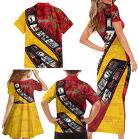 Personalised Niue ANZAC 1915-2026 Filmstrip Family Matching Short Sleeve Bodycon Dress and Hawaiian Shirt Lest We Forget 25 April