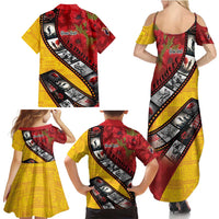 Personalised Niue ANZAC 1915-2026 Filmstrip Family Matching Summer Maxi Dress and Hawaiian Shirt Lest We Forget 25 April LT9 - Polynesian Pride