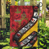 Personalised Niue ANZAC 1915-2026 Filmstrip Garden Flag Lest We Forget 25 April LT9 Garden Flag Gold - Polynesian Pride