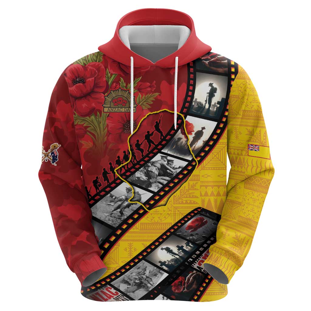 Personalised Niue ANZAC 1915-2026 Filmstrip Hoodie Lest We Forget 25 April