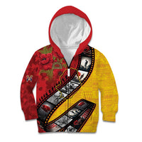 Personalised Niue ANZAC 1915-2026 Filmstrip Kid Hoodie Lest We Forget 25 April LT9 Zip Hoodie Gold - Polynesian Pride