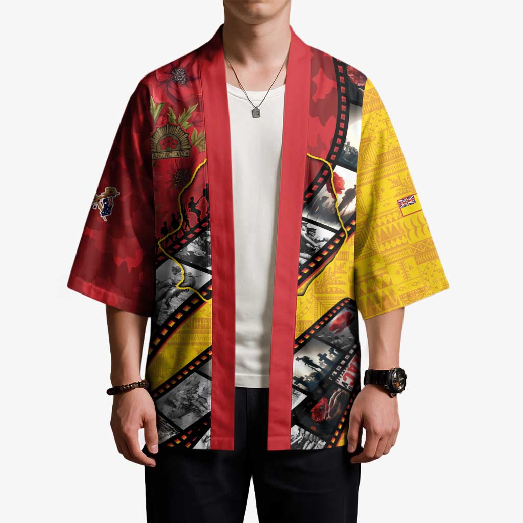 Personalised Niue ANZAC 1915-2026 Filmstrip Kimono Lest We Forget 25 April