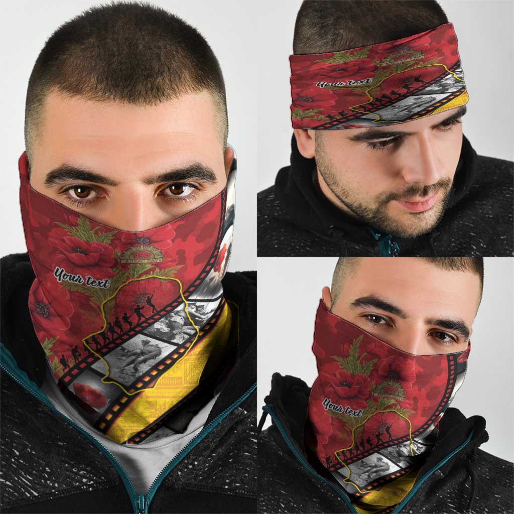 Personalised Niue ANZAC 1915-2026 Filmstrip Neck Gaiter Lest We Forget 25 April