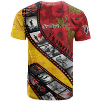 Personalised Niue ANZAC 1915-2026 Filmstrip T Shirt Lest We Forget 25 April LT9 - Polynesian Pride