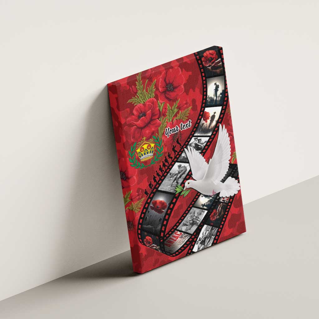 Personalised Tonga ANZAC 1915-2026 Filmstrip Canvas Wall Art Lest We Forget 25 April